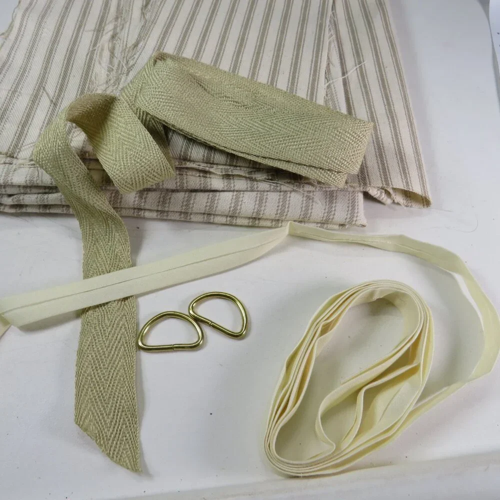 Apron Kit Tan Striped (thick fabric, double sided) with metal D rings Sewing